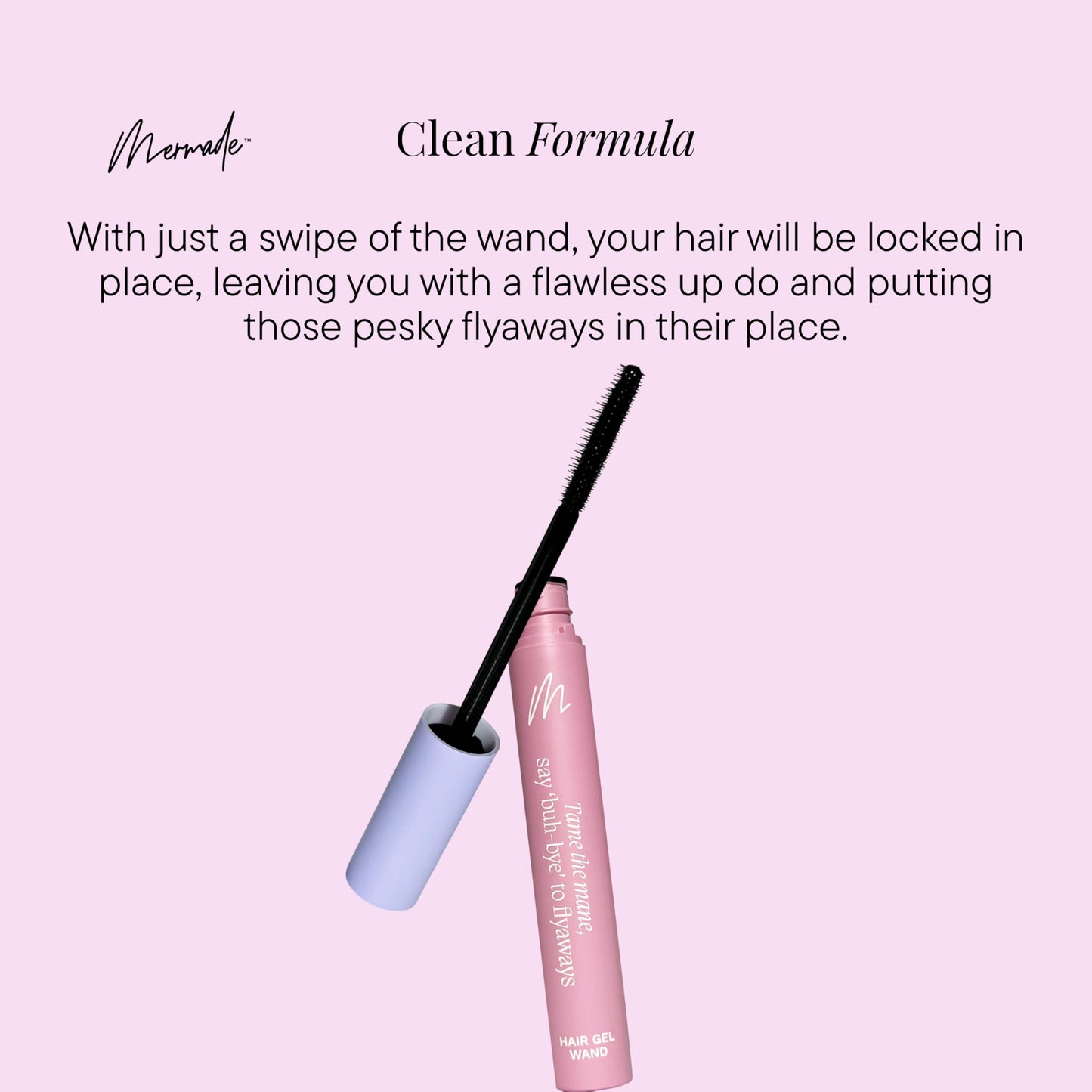 Mermade Hair Gel Wand - Flyaway Taming & Styling Wand for Women, Helps Tame & Smooth Frizz, Slick Stick for Fly Aways & Baby Hairs, Lightweight Formula, Fast Drying, Strong Hold