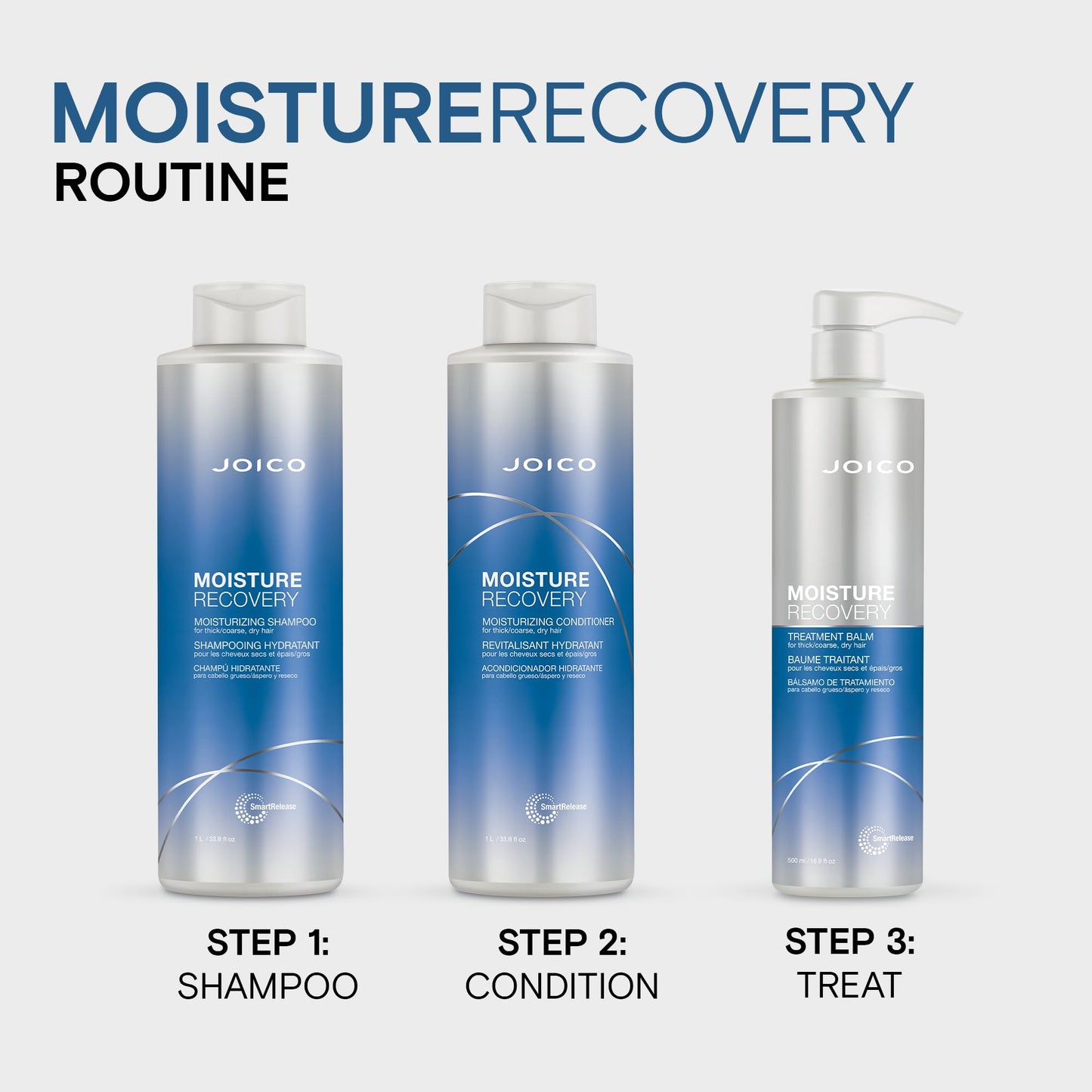 Joico Moisture Recovery Moisturizing Conditioner | For Thick, Coarse, Dry Hair | Restore Moisture, Smoothness, Strength, & Elasticity | Reduce Breakage | With Jojoba Oil & Shea Butter | 33.8 Fl Oz