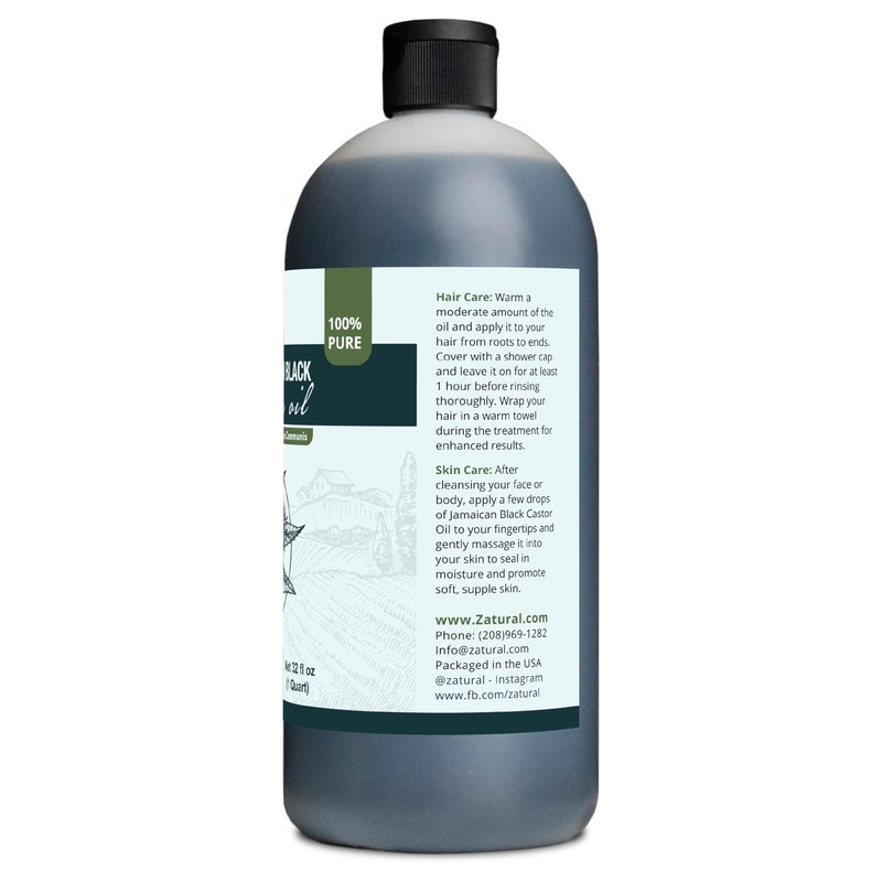 Zatural Black Castor Oil_100% Pure Tropic Jamaican Black Castor Oil (32 Ounce)