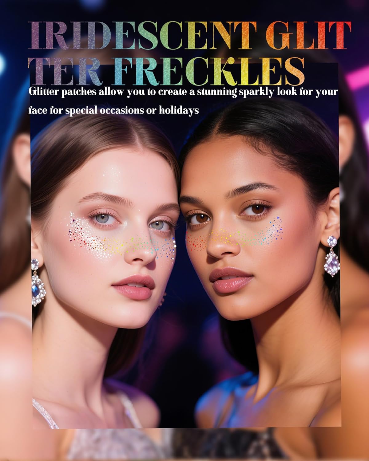Face Glitter, Gold Temporary Face Tattoos Stickers, Body Face Glitter for Women Girls, Country Concerts Singer Festival Rave Accessories (Gold - 10 pcs)