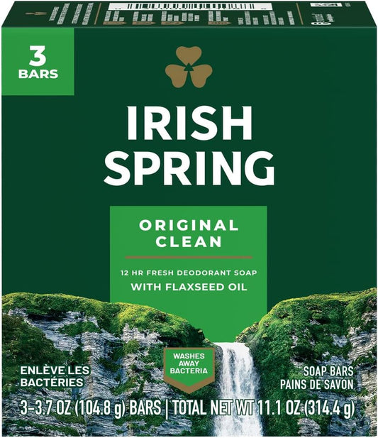Irish Spring Original Scent Bar Soap 3.2 oz. Pack of 2