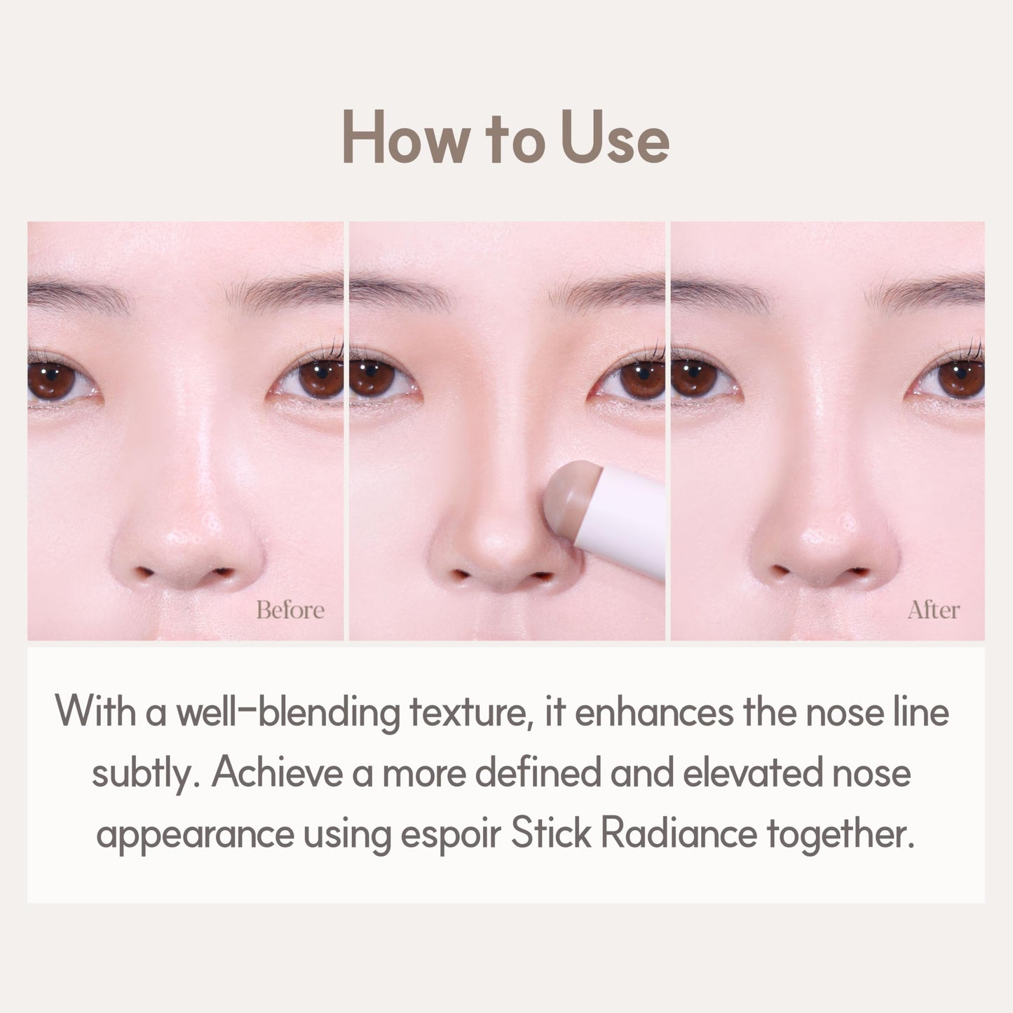Espoir Be Glow Shading Stick Contour #2 Cool Gray│Creamy Solid Texture & Smooth Gliding on Face with Hyaluronic Peptide, Well-Blending and Seamless Contouring for Daily Makeup, Natural Color