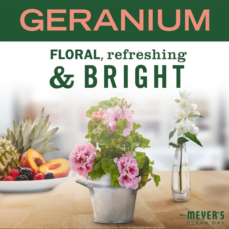 Mrs. Meyer's Clean Day Organic Geranium Scent Liquid Hand Soap Refill, Vegan, 33 Ounces (Pack Of 3)