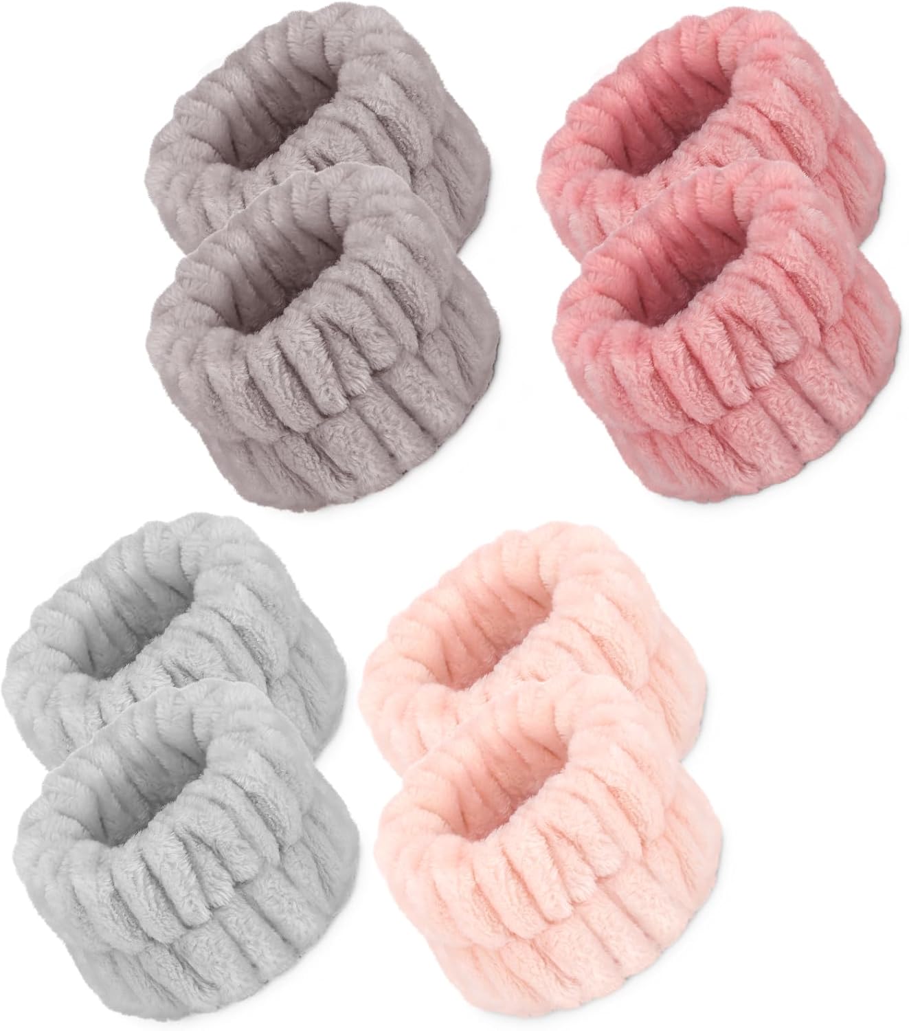 Crosize 8 Pcs Microfiber Wrist Bands for Washing Face, Women's Absorbent Face Washing Wristbands, Prevent Water from Spilling Down Your Arms
