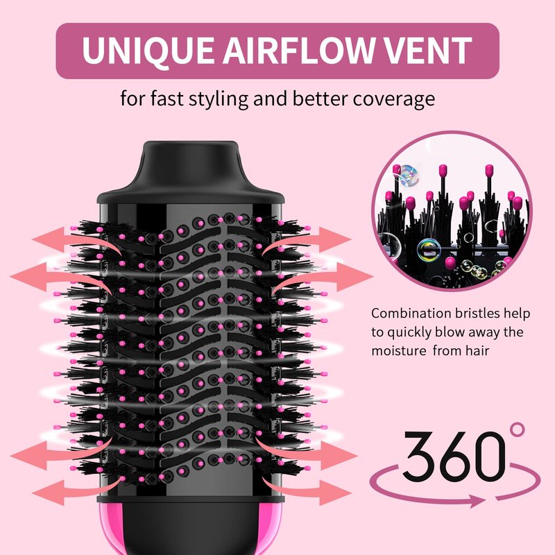 Umeely Hair Dryer Brush Blow Dryer in One, Upgraded 4 in 1 Hair Dryer and Styler Volumizer with Negative Ion Anti-frizz Ceramic Titanium Barrel Hot Air Hair Straightener Brush