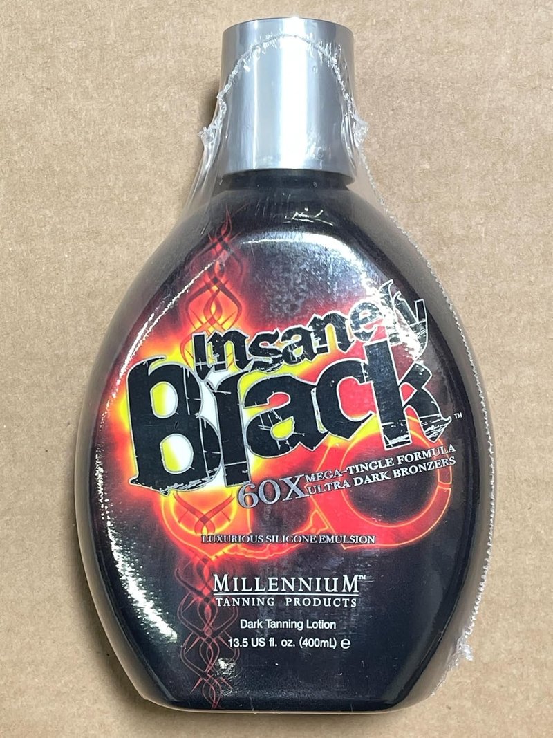 Millennium: Dark Tanning Lotion for Tanning Beds or Outdoors - Tanning Bed Lotion with Bronzer & Silicone for Tattoo Protection - Women & Mens Tanning Lotion - Insanely Black 60x, Mega Tingle, 13.5oz