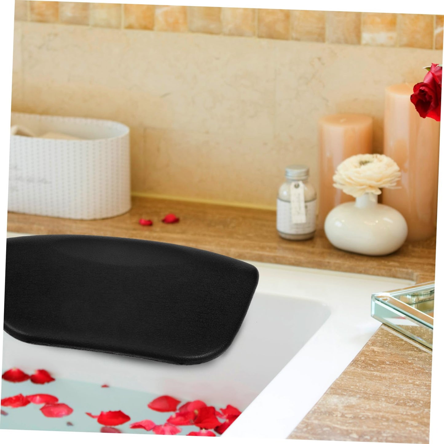 Mobestech Bath Pillow with Suction Cups for Bathtub Head and Neck Support Removable Spa Cushion for Soaking Tub 10.43 X 6.1 X 1.97 Inches Comfortable and Easy to Clean