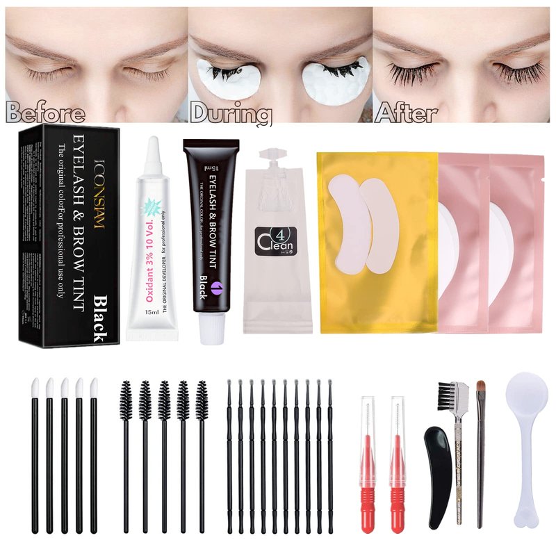 Eyelash Perm Eyebrow Lamination 2 in 1 Kit Easy DIY at Home 5 Minutes Curl Lift Long-Lasting a Month Professional Tool Make Lash and Brow More Volume 6 Weeks (2 1-Lash kit), Black