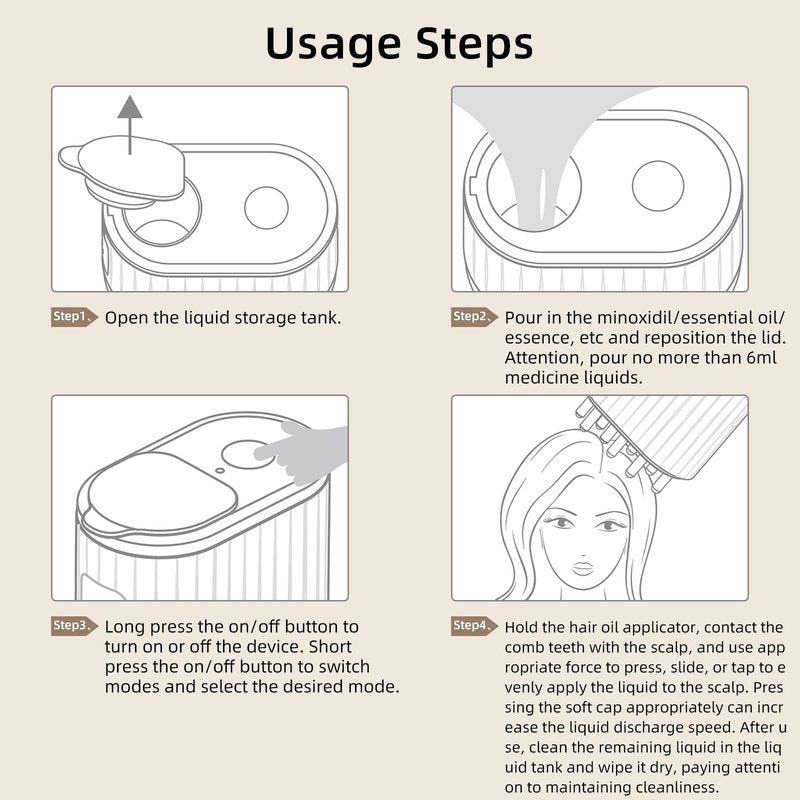 mriya 2 in 1 Electric Hair Treatment Applicator and Massager Brush for Hair Growth, Essential Oil and Serum Application
