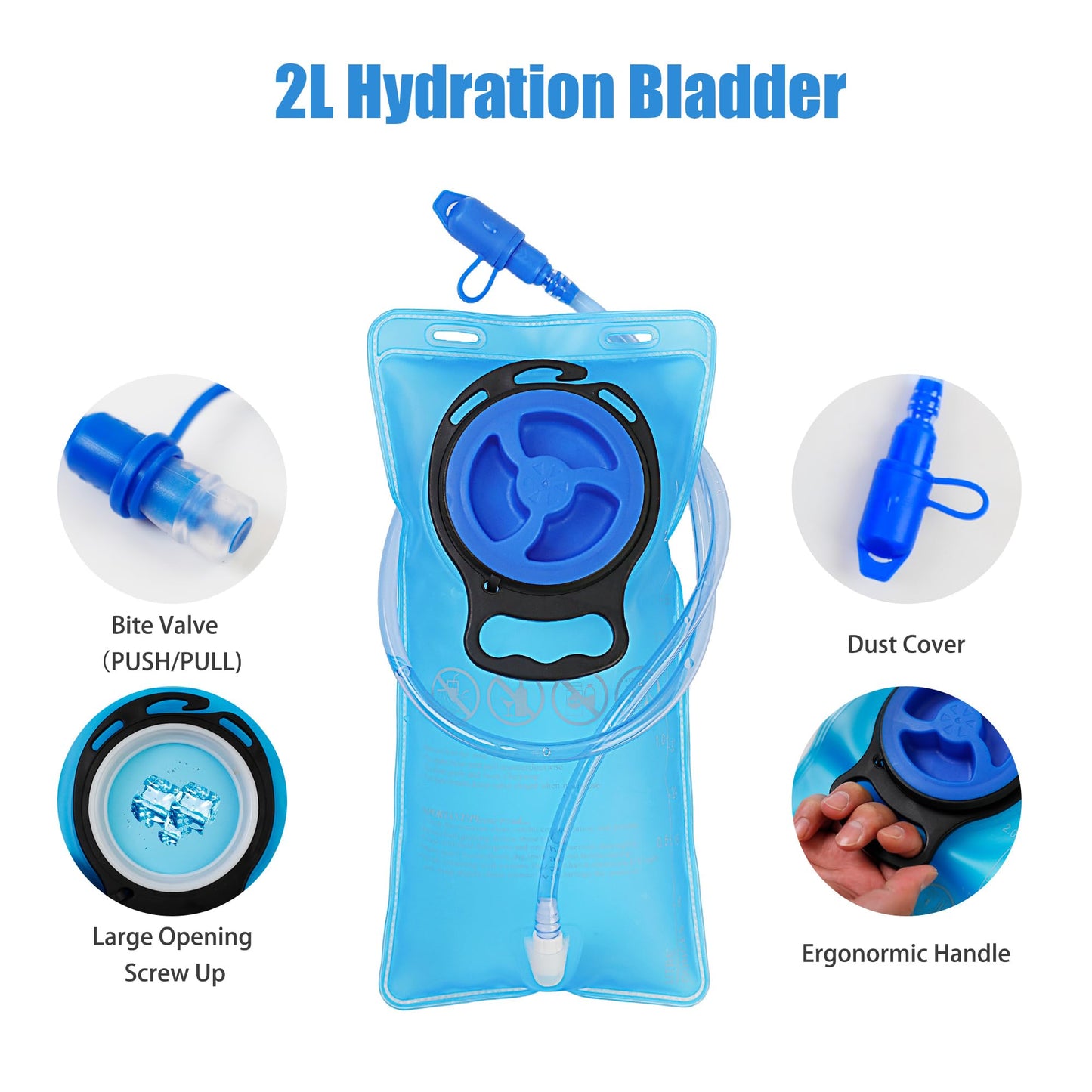 Zavothy Camo Hydration Backpack with 2L Water Bladder Tactical Molle Water Backpack for Men Women Hydration Pack for Hiking Running Climbing