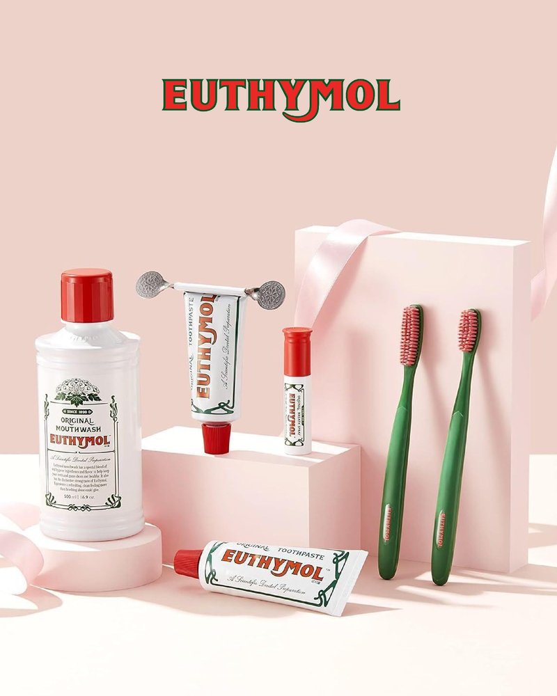 Euthymol Whitening Toothbrush (Pink, 6 Count) - Premium Soft Dual-Tension Bristles. Advanced Plaque Removal, Stain Reduction.
