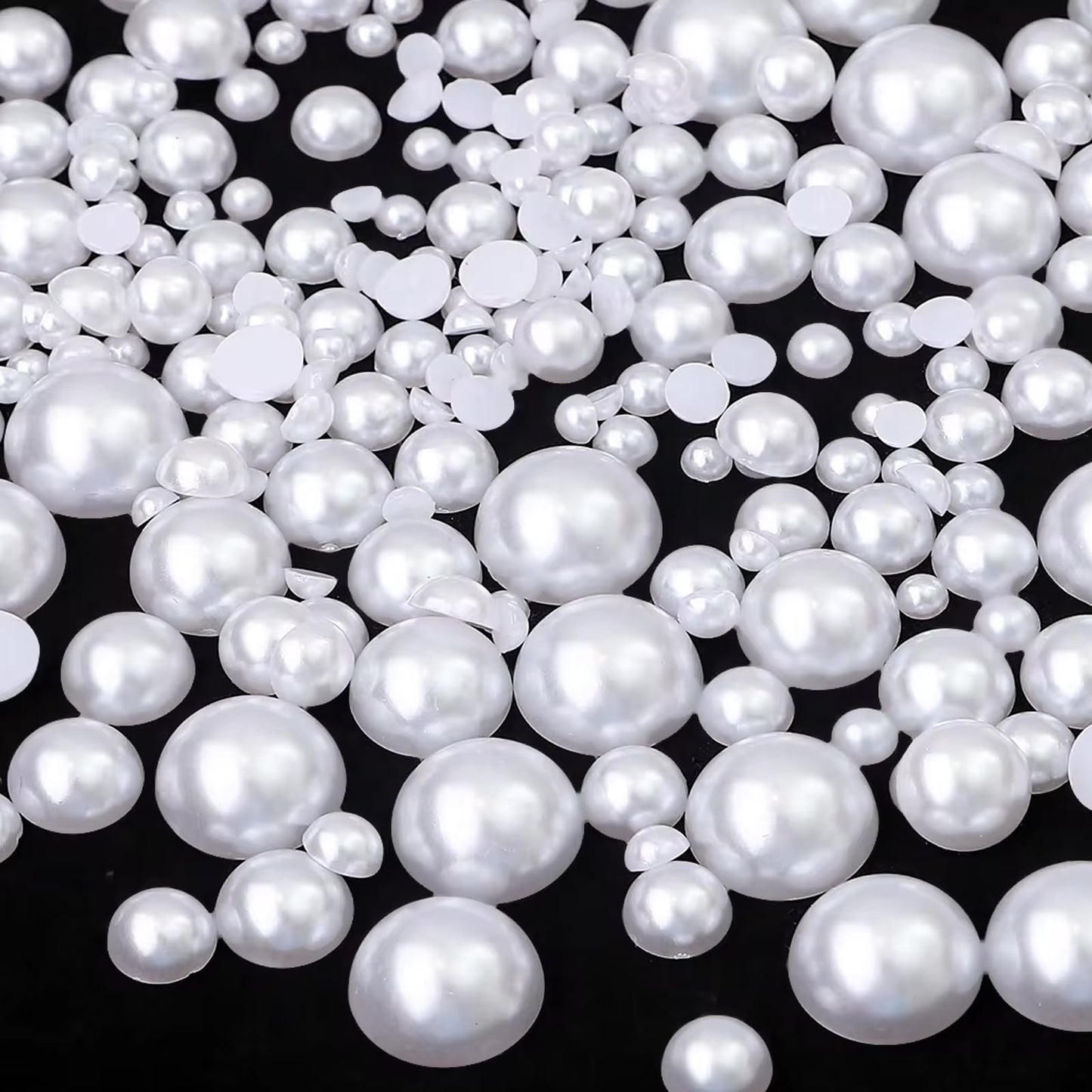 10000PCS 2mm Nail Art Flatback Half Round Tiny Pearls White Flatback Pearls for Nails Face Body Make Up Crafts Small Half Pearls Rhinestones for Home DIY Nails Shoes Salon Use