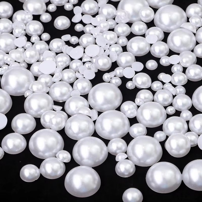 10000PCS 2mm Nail Art Flatback Half Round Tiny Pearls White Flatback Pearls for Nails Face Body Make Up Crafts Small Half Pearls Rhinestones for Home DIY Nails Shoes Salon Use