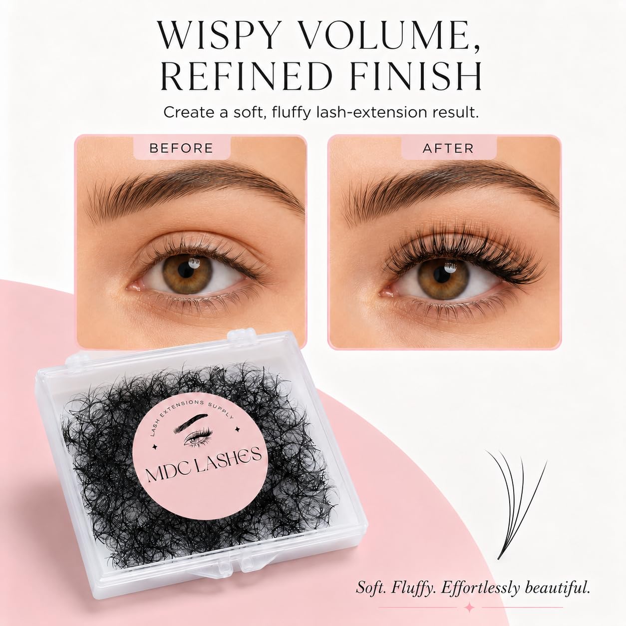 MDC Lashes 500 Promade Fans Eyelash Extensions (7D-0.07CC, 10mm)