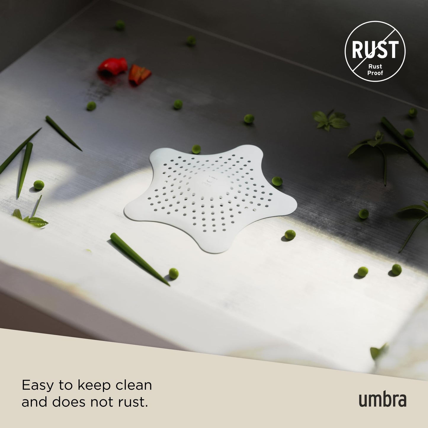 Umbra Starfish Drain Cover/Hair Catcher, White