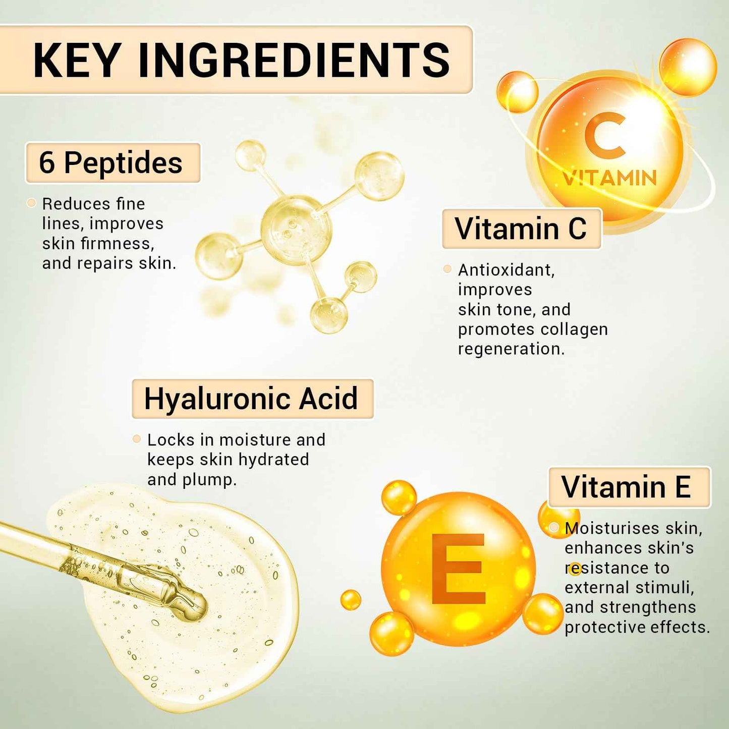 23% Vitamin C Serum 6 Peptide Booster Serum Set - Korean Skin Care Set for Deep Hydrating, Anti-Aging & Wrinkle-Reducing, Improves Skin Elasticity & Tone - Ideal Gift Set for Women