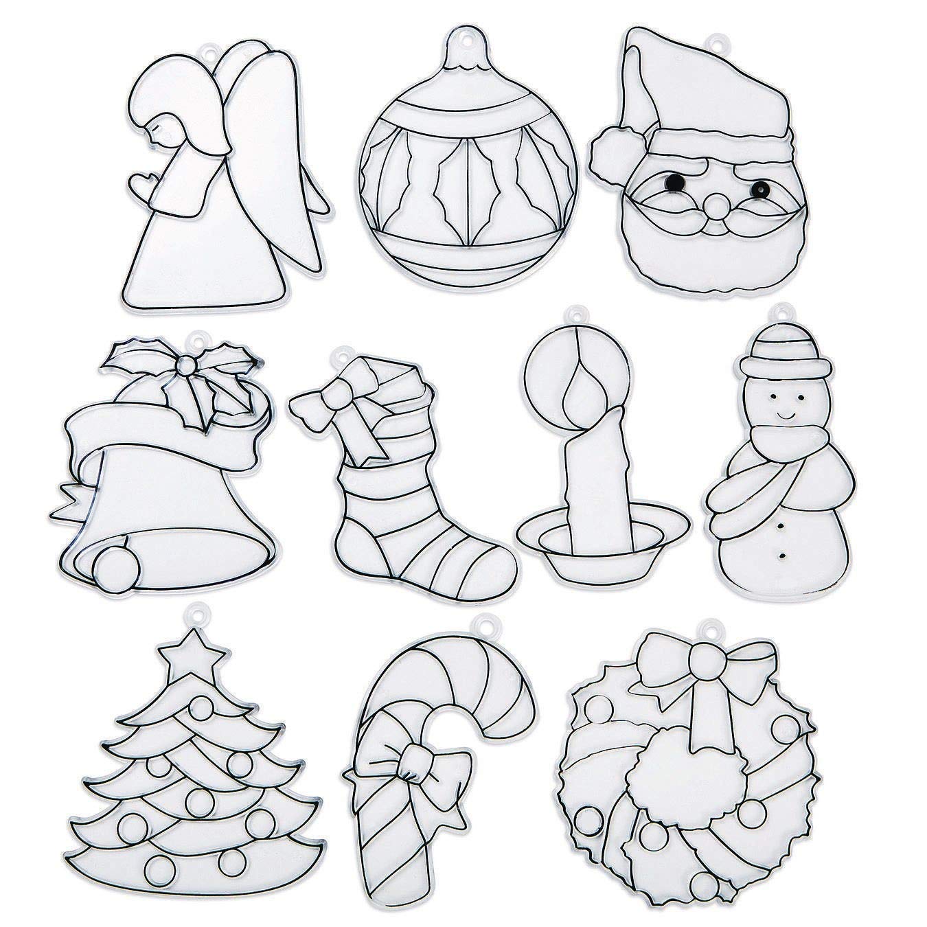 S&S Worldwide-CF-2760 Small Holiday Sun Catchers (Set of 10), 4in