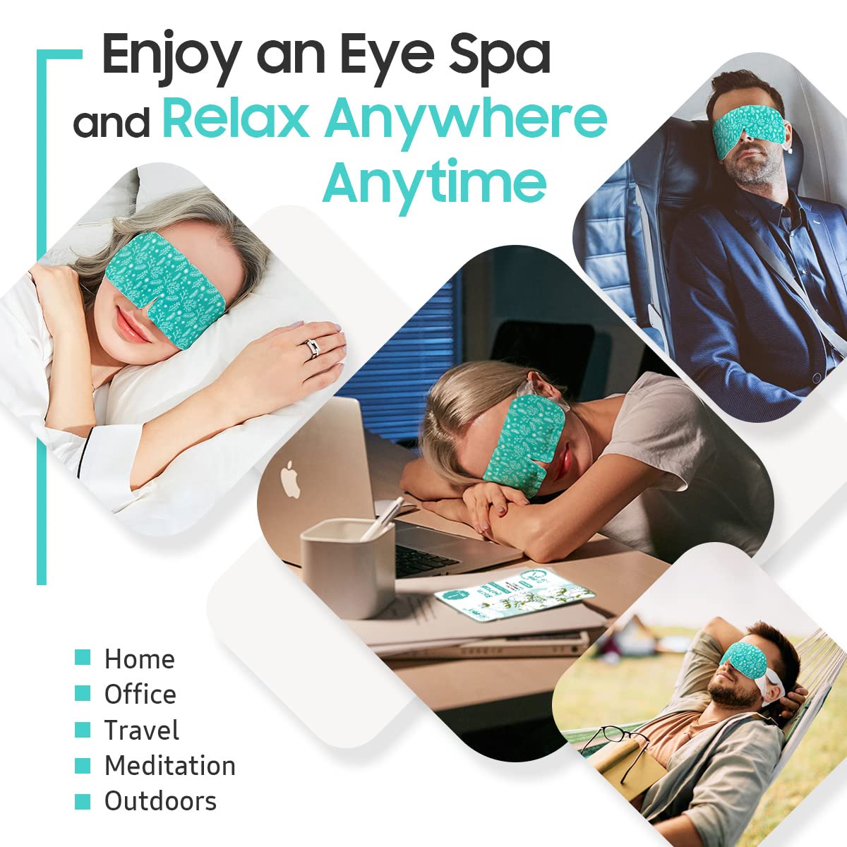BeHoomi 30Packs Steam Eye Mask, Heated Eye Mask Warm Compress for Eyes, Self Heating Warm Eye Masks Disposable Steam Mask for Home Sleep, Spa, Travel Essentials & Relaxation Gifts (Unscented)