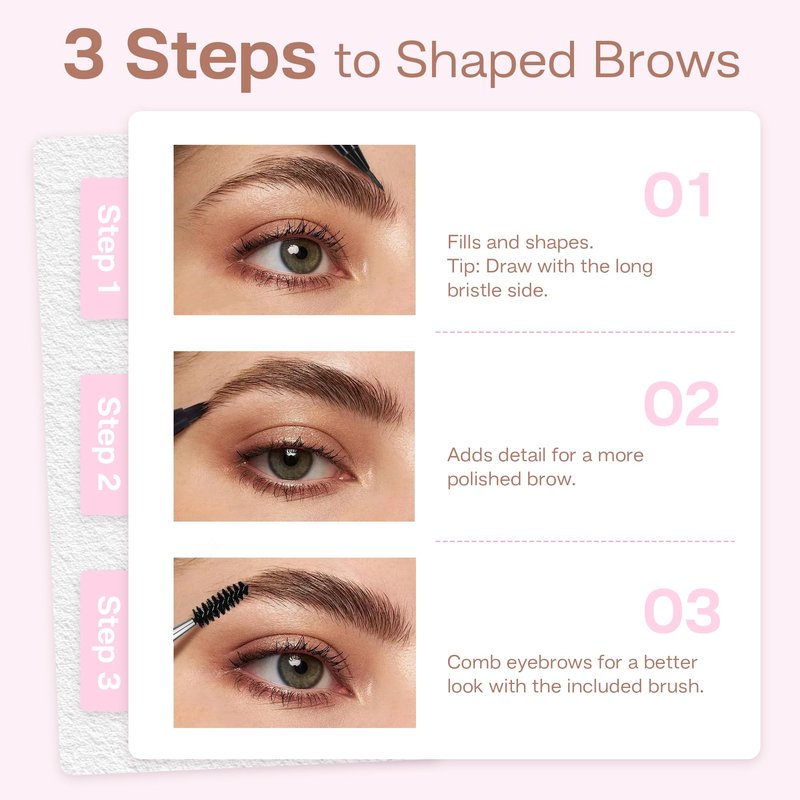 CALAILIS Eyebrow Pencil for Women - 2-in-1 Eyebrow Pen with Dual-Ended Microblading 4D Fork Tip & Ultra-Fine Eyeliner Tip, Create Natural Fuller Hair-Like Waterproof Brow Pencils (Dark Brown)