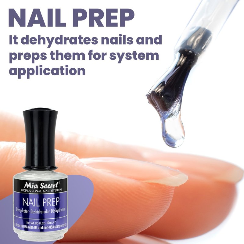 Mia Secret Professional Acid Free Natural Nail Prep Dehydrator, 15ml - Enhanced Bonding Dehydrator for Acrylic Powder and Gel Nail Polish