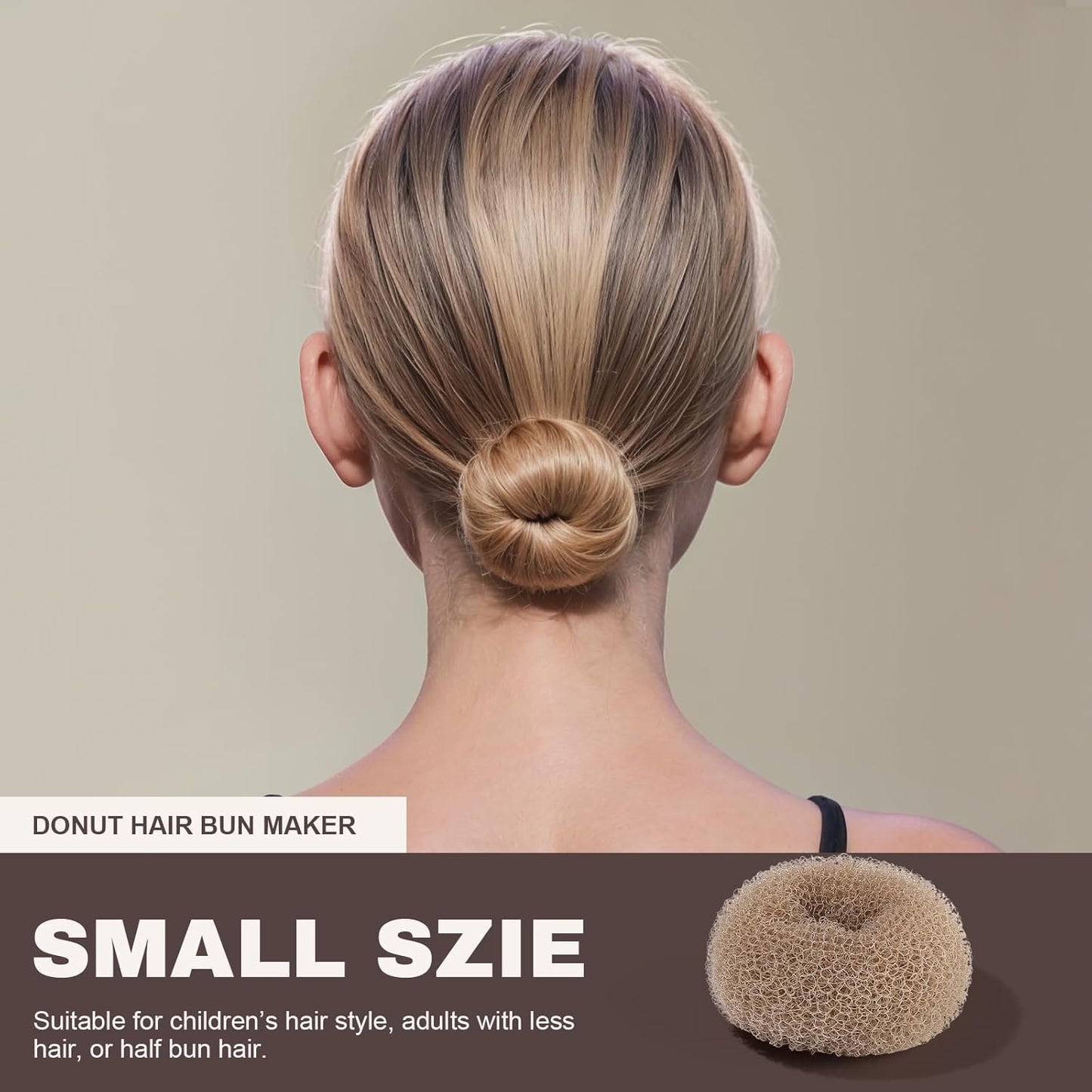 Teenitor Hair Donut, Hair Bun Maker, Black(Extra-large, Large, Medium and Small)