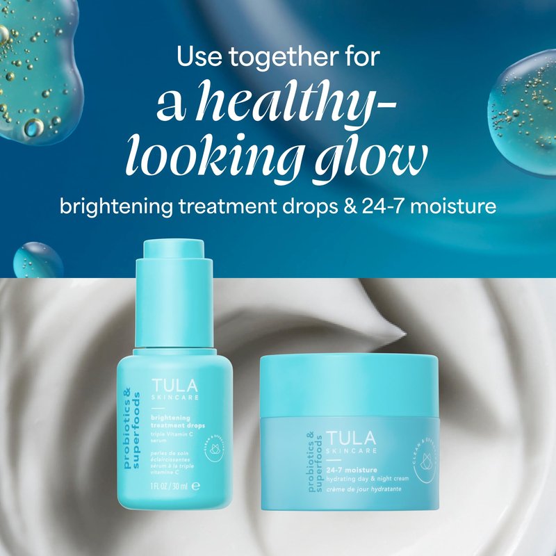 TULA Skin Care Brightening Treatment Drops - Vitamin C Serum, Brightens the Look of Dull Skin & Dark Spots, 1 fl oz.