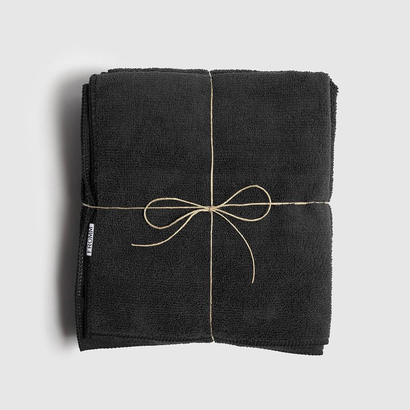 Microfiber Hair Towels - Absorbent Fast-Drying Salon Towels | Ultra-Soft Lint-Free, 16" x 29", 10-Pack - Black