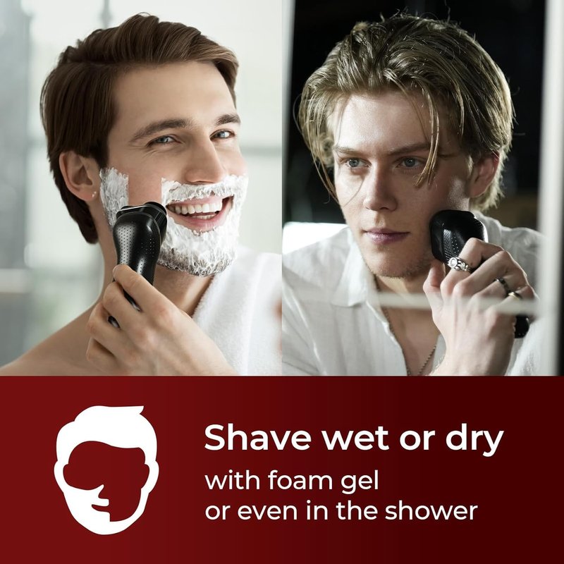rategist Men's 3-in-1 Electric Shaver & Trimmer Kit: Turbo Speed for a Close Shave, IPX7 Waterproof, Complete Travel Grooming Set for Beard, Nose & Sideburns