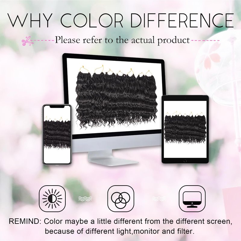 Gowit Pre Looped Deep Wave Crochet Hair 12 Inch 7 Packs Short Curly Black Pre Twisted Ocean Wave Deep Twist Crochet Braids Synthetic Braiding Hair for Black Women
