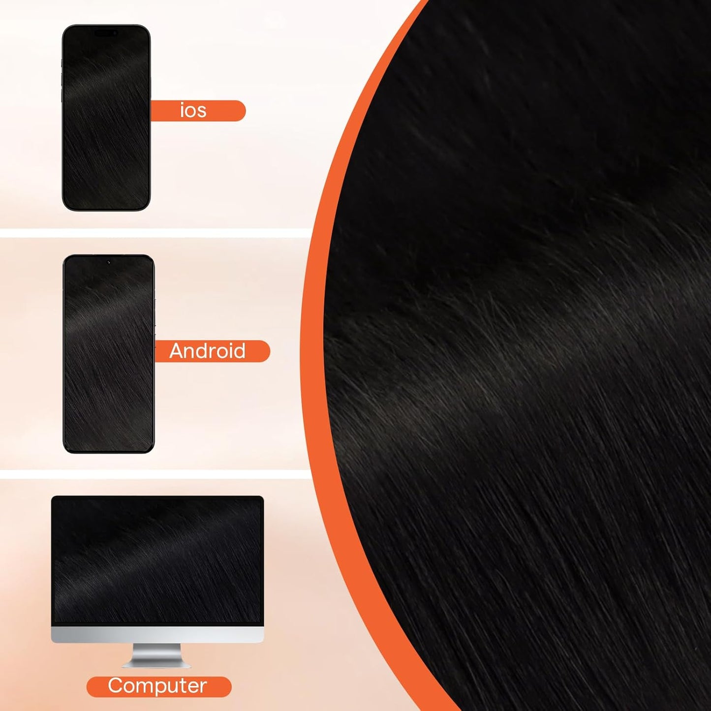 Real Human Hair Clip-In Extensions - 14 Inch Remy Hair, Jet Black | Lightweight 85g for Women