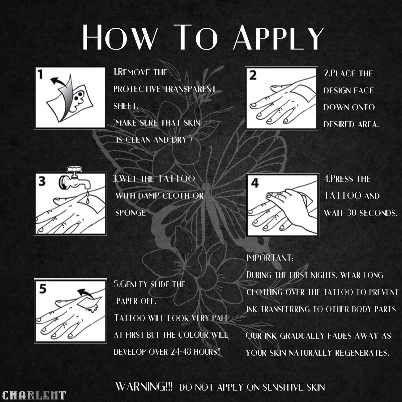 Butterfly Semi-Permanent Tattoos for Women | Realistic Body Art - 2 Weeks Long-Lasting, Waterproof Design