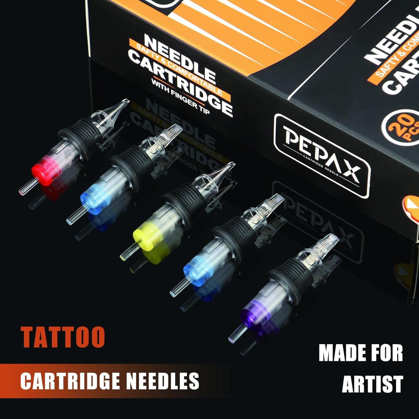 Tattoo Cartridge Needles - 80 Pcs Curved Magnum Tattoo Needles Set | 1205CM, 1207CM, 1209CM, 1211CM