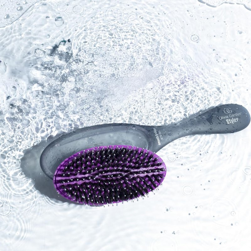Olivia Garden OG Brush Collection Set - Includes 3 Hair Brushes for All Hair Types, Detangling, and Smoothing - For Wet and Dry Hair - Black