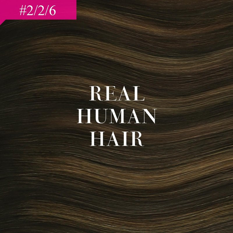 Ve Sunny Hair Extensions Ponytail Real Human Hair 80g Wrap Around Straight Ponytail Extensions Dark Brown Balayage Chestnut Brown clip in Style Short Length 14 Inch
