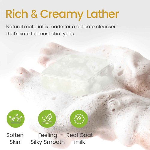 LOYATRO Goat Milk Soap Bar 4.8 oz (4 Bars) For Dry Sensitive Skin. Natural Soap For Women, Men, Kids & Baby. Great For Face & Body