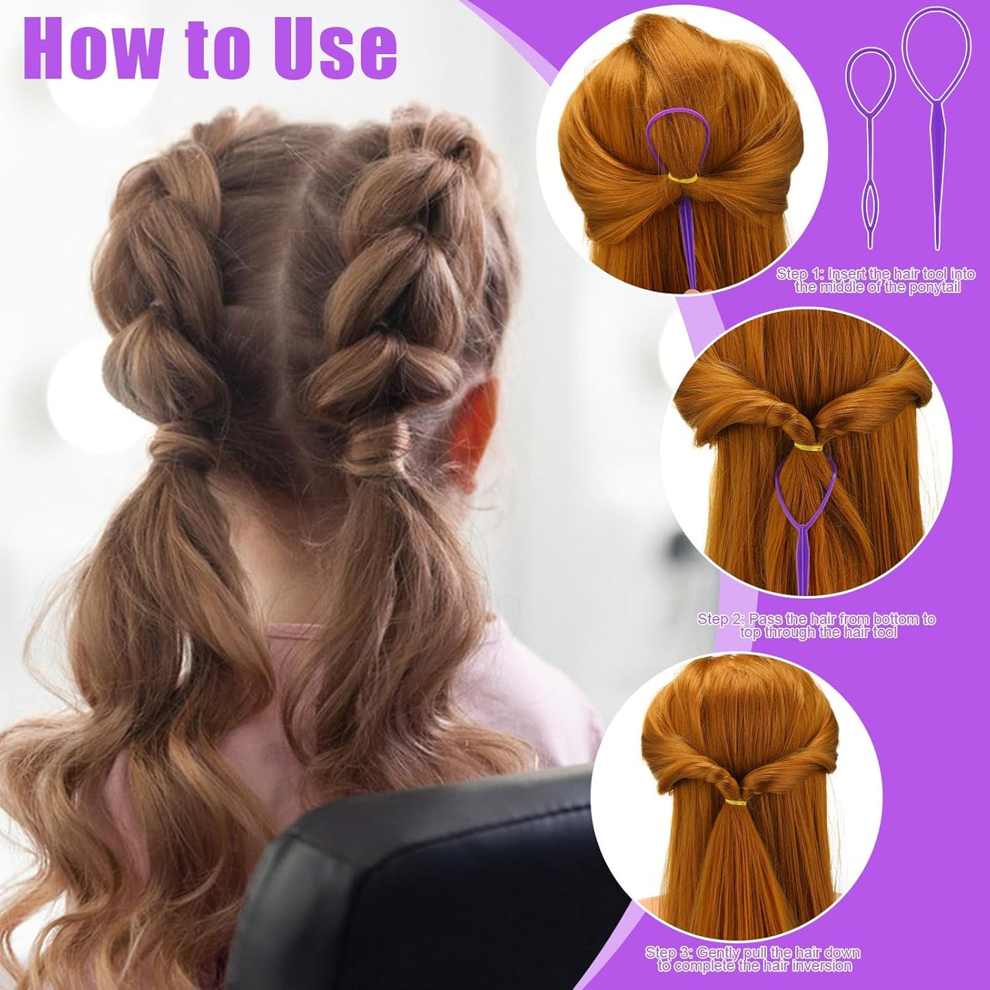 32 Colored Elastic Ties, 1700 Pieces Rubber Bands With 14 Styling Tools, Hair Tie Cutter and Accessories for Girls, Baby, Toddler, Kids