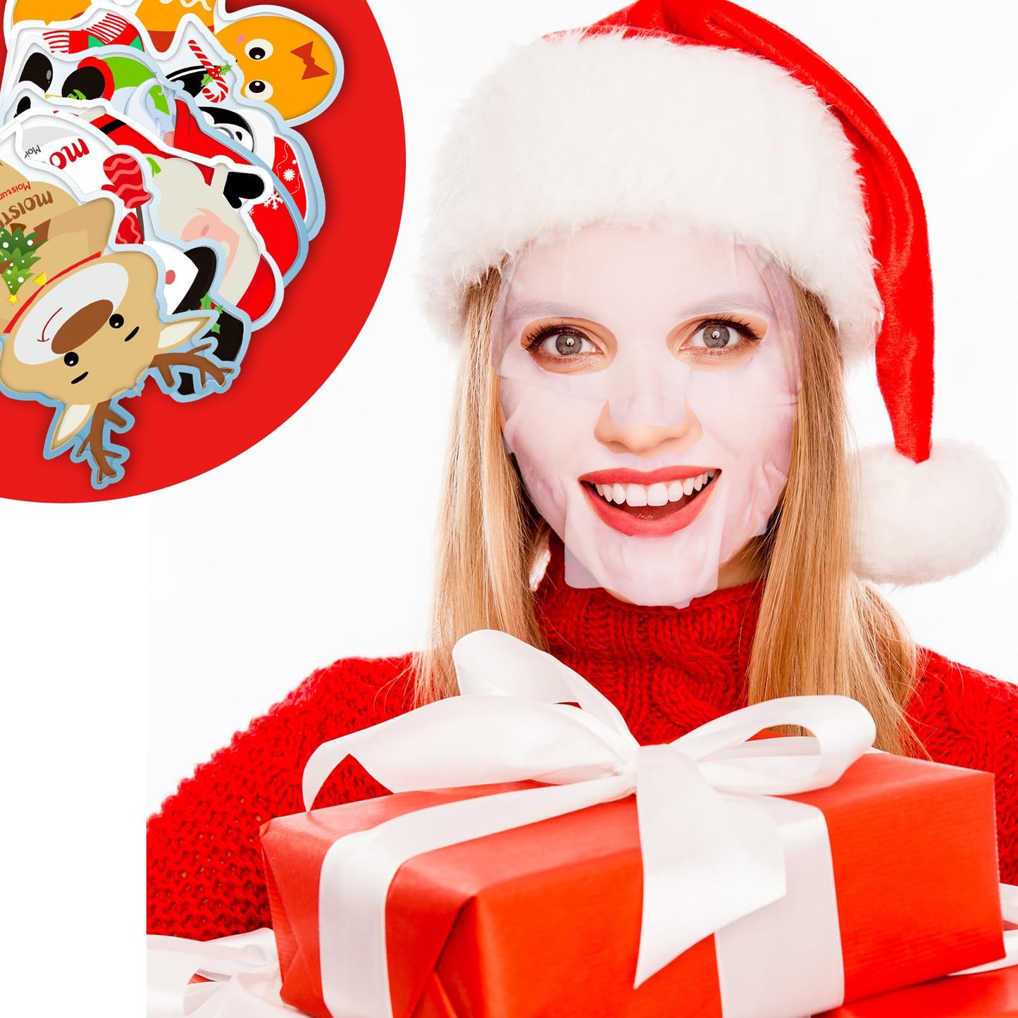 Timgle 36 Pcs Christmas Stocking Stuffers Bulk Facial Masks Skincare Face Sheet Masks Holiday Gifts for Women, Fragrance Hydrating Face Mask Spa Gifts Bulk for Coworker Adults Stocking Stuffer