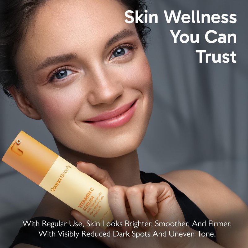Qaana Super Vitamin C Face Serum for Mature Skin: 7-in-One Hydrating Anti-Aging Formula with Vitamin C, Hyaluronic Acid, Caffeine-Firming, Lifting, Targets Wrinkles, Dark Spots 1 fl oz