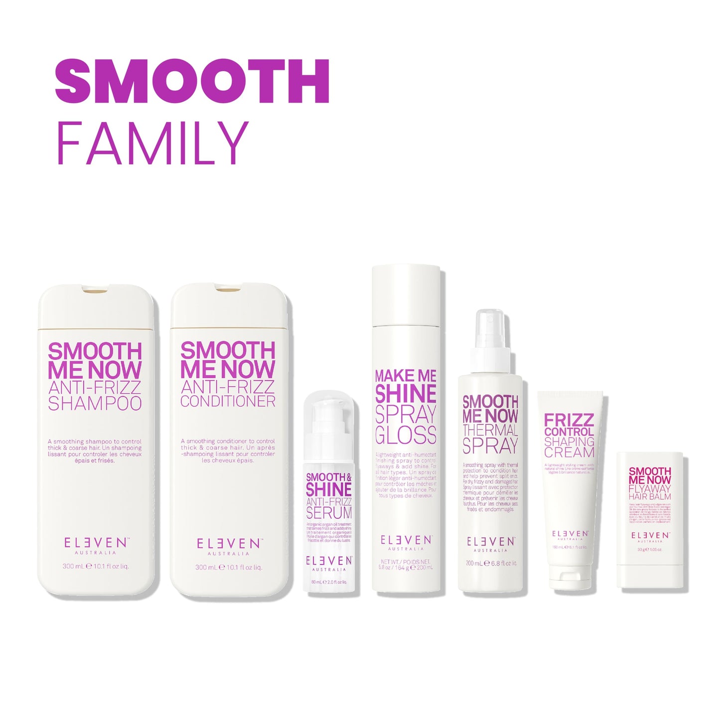 ELEVEN AUSTRALIA Smooth Me Now Anti-Frizz Shampoo for Frizz Control, Smoothing Shampoo for Damaged and Frizzy Hair, Moisturizes & Protects, Enhances Smoothness, Sulfate-Free - 10.1 fl oz