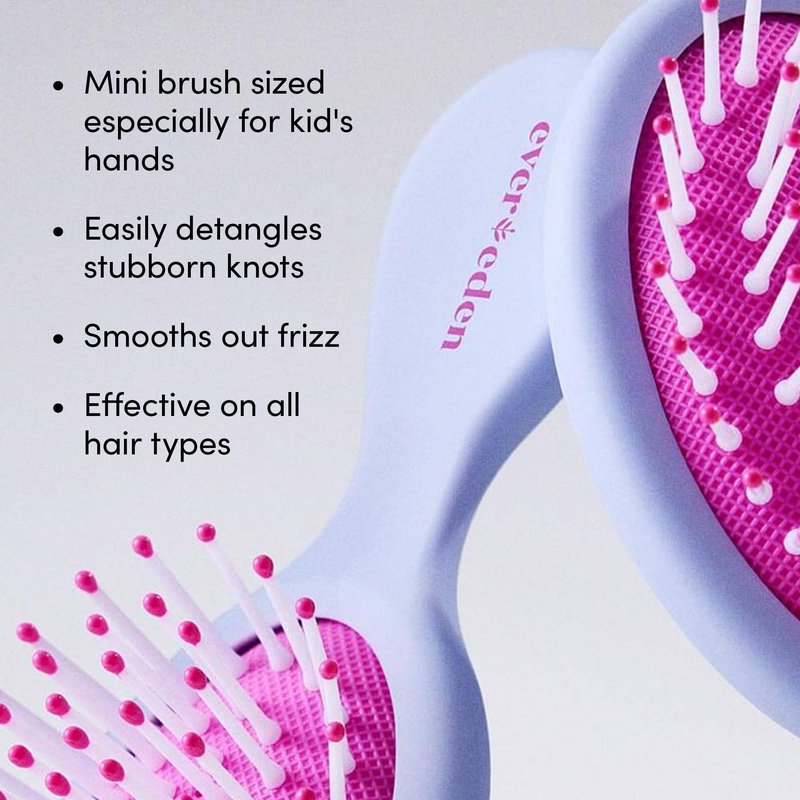 Evereden Happy Hair Duo for Kids: Vegan Shampoo and Conditioner Set with Detangler Brush - Strengthens & Smooths All Hair Types