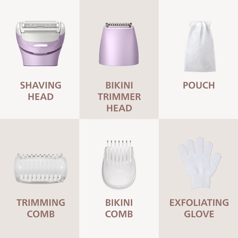 Philips Lady Shaver Series 8000 - Cordless, Wet & Dry Electric Shaver, 3-Blade Shaving System, Flexible Shaving Head, LED Light, for Legs, Body & Bikini, 100 Mins. Runtime, Model BRL149/00