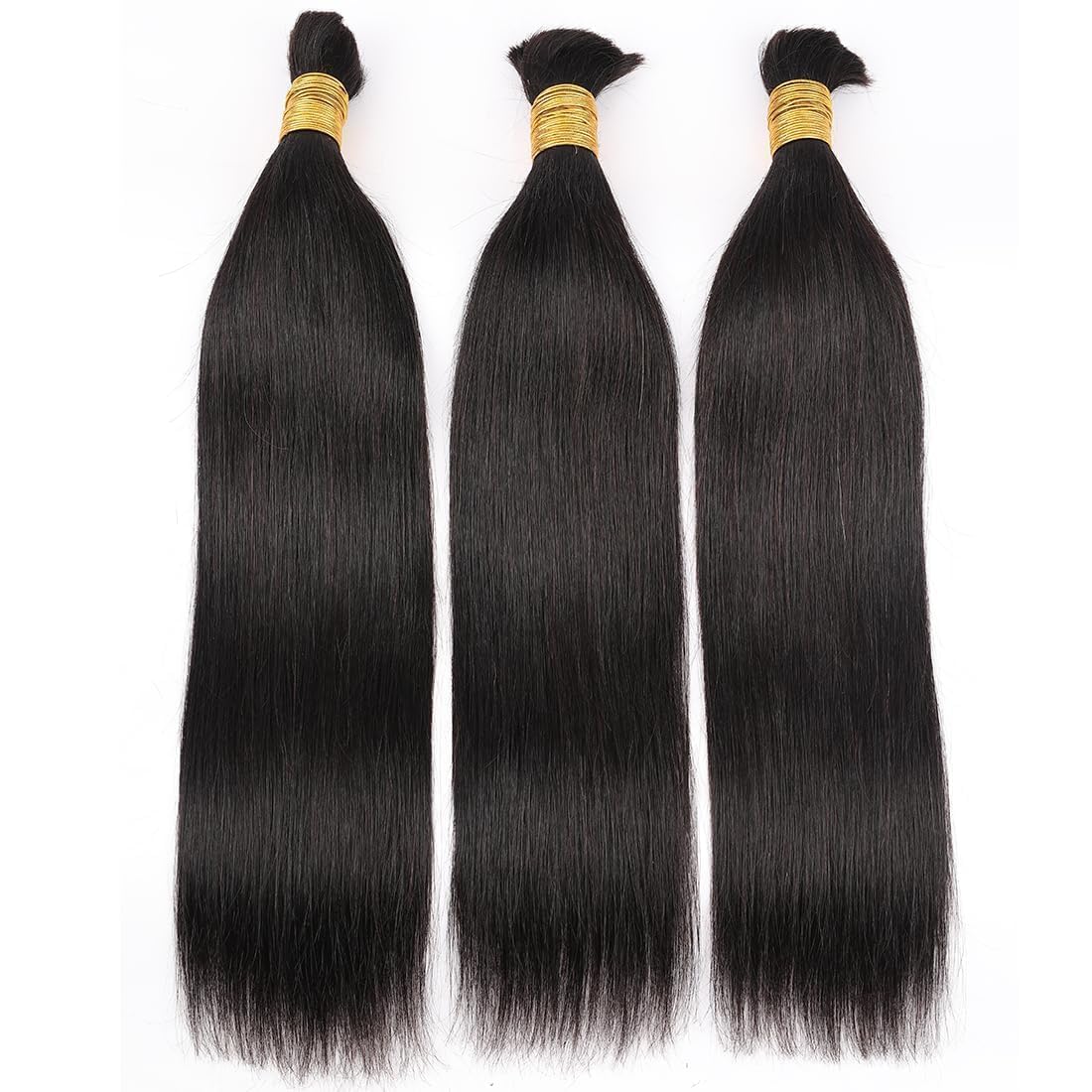 Human Braiding Hair Extensions - 20 Inch Straight Bulk Virgin Hair for Boho Braids | Natural Black, 100g
