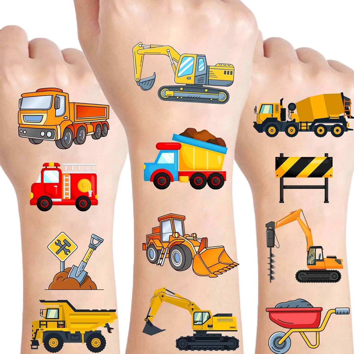 Monster Trucks Temporary Tattoo for Kids, 10 Sheets Monster Truck Fake Tattoos for Boys Party Favors, Goodie Bags Stuffers, Brithday Supplies Decorations
