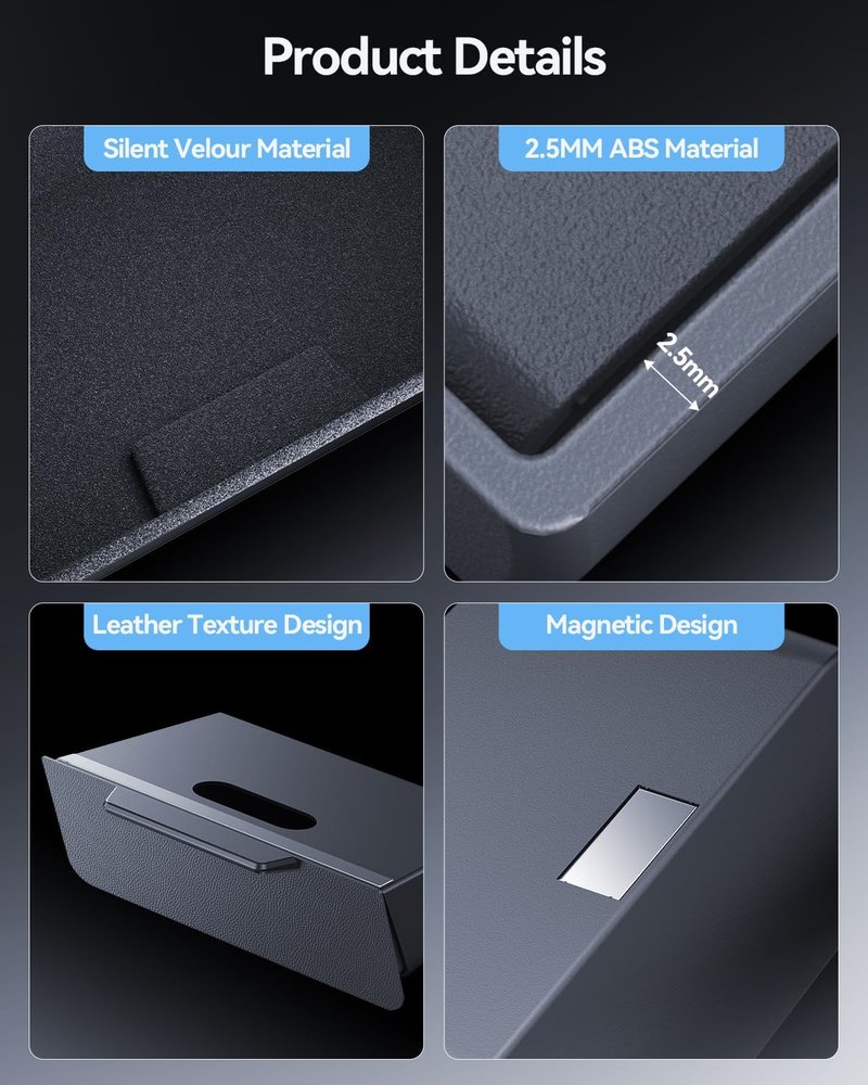 Toyota 4Runner Console Storage Drawer | Magnetic Design for Smooth Sliding - 5th Gen Cubby Box with Silent Flocking Felt & Durable ABS Material