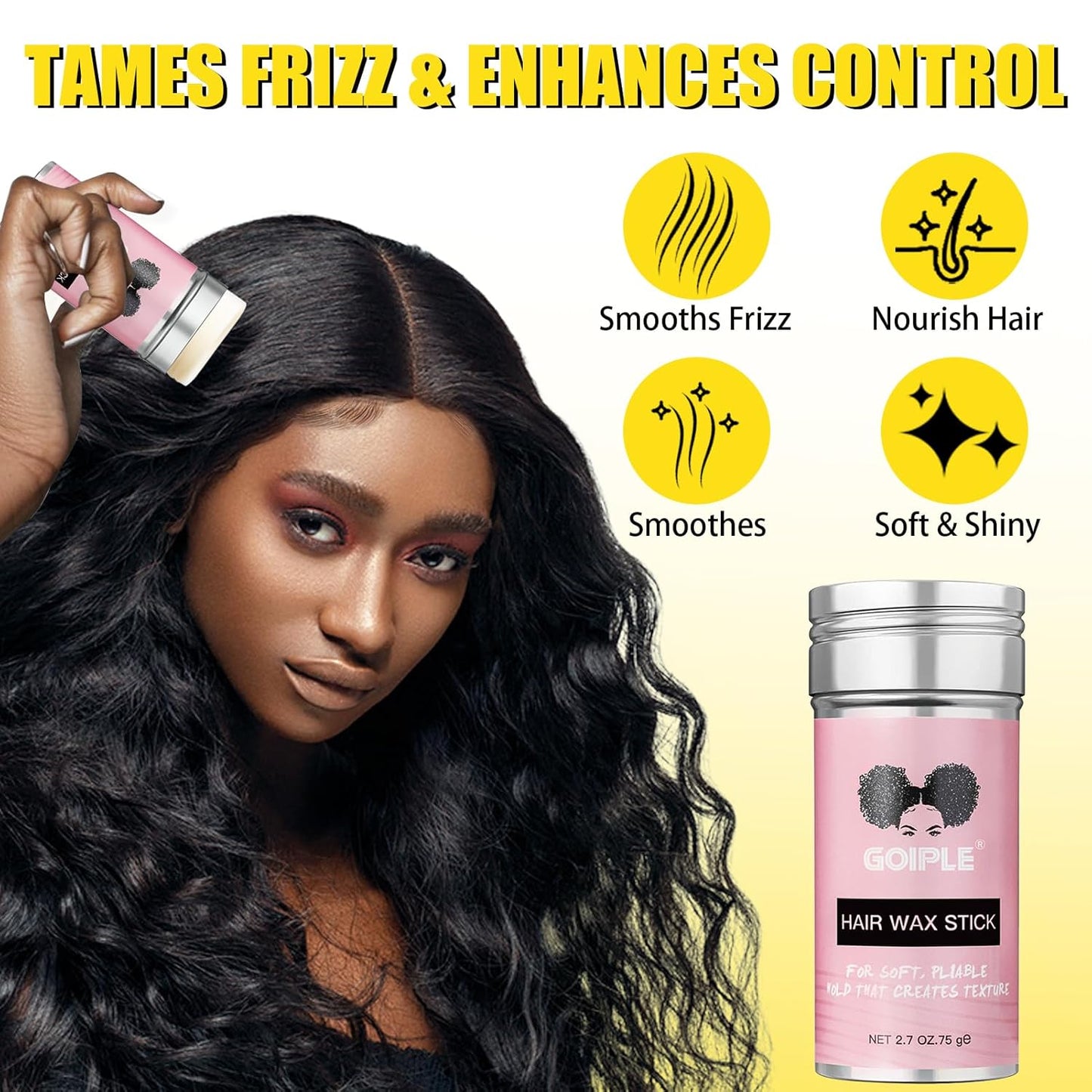 Goiple Wig Glue for Lace Front Wigs, Waterproof Lace Front Wig Glue for Wigs, Strong Hold Transparent Lace Adhesive for Hair Replacement Invisible Hair Bonding Wig Adhesive(1.28 fl oz)