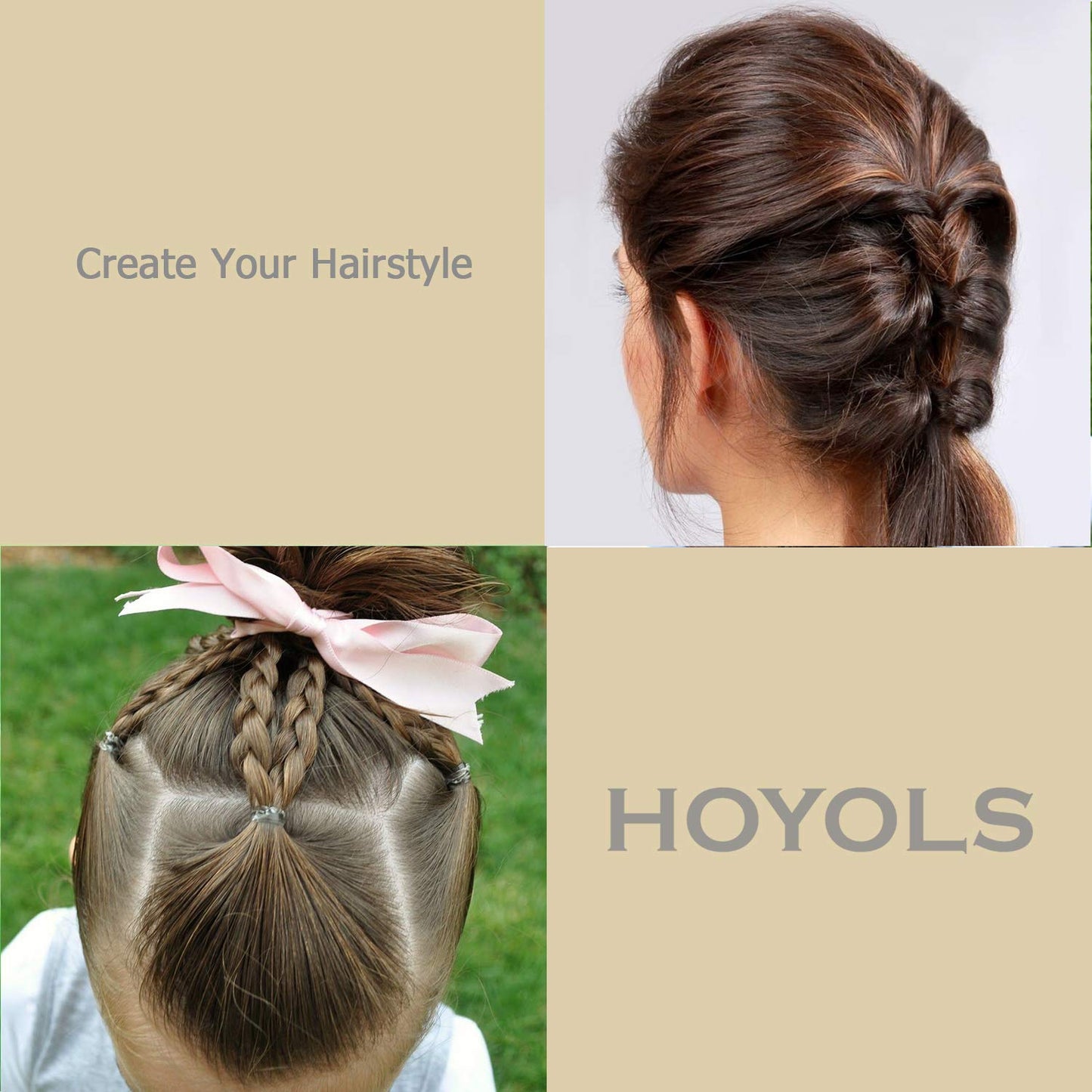 HOYOLS 3/4” Inches Black Hair Rubber Bands for Hair Ties Small Mini Elastics Bands Large Braiding Ponytail Holders for Baby Toddler Girls Kids No Damage 600pcs (M) Latex-Free