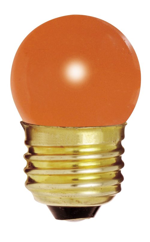 Satco S4510 120V 1/Card Medium Base 7.5-Watt S11 Incandescent Lamp, Ceramic Orange