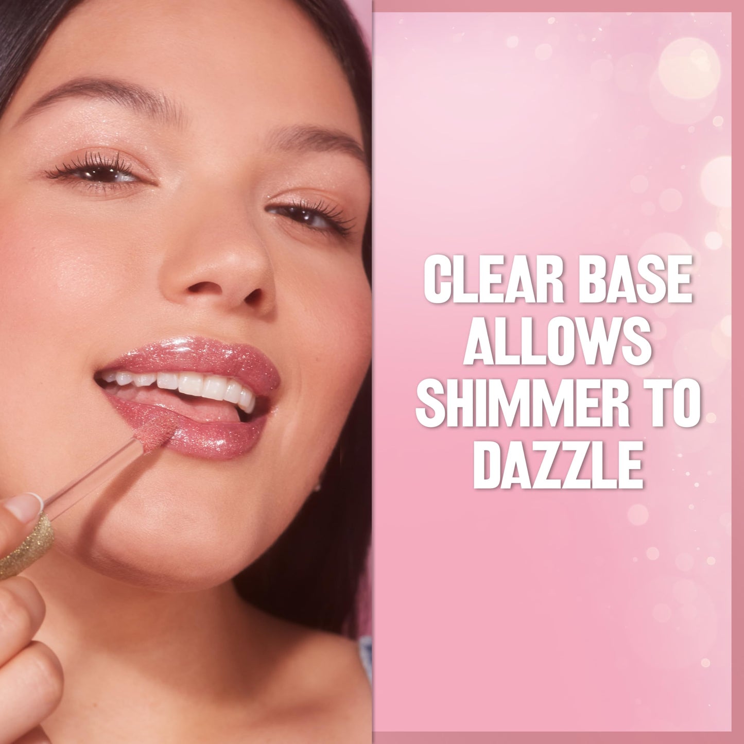 REVLON Super Lustrous Glimmer Gloss, Non-Sticky Hydrating Lip Gloss, High-Shine Sheer Shimmery Finish, Plant-Based Glitter, 004 Happy Hour, 0.13 fl oz