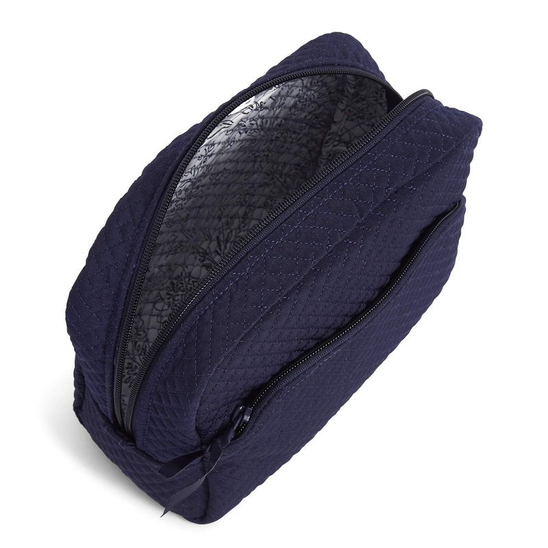 Vera Bradley Women's Microfiber Large Cosmetic Makeup Organizer Bag, Navy, One Size