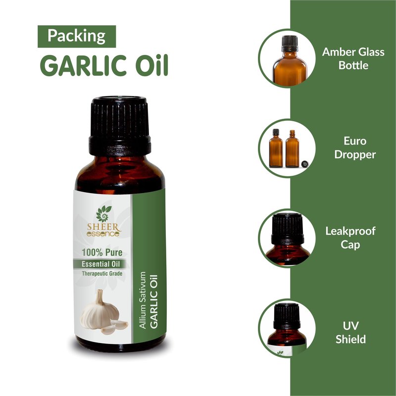 Garlic Oil - (Allium Sativum)- Essential Oil 100% Pure Natural Undiluted Uncut Therapeutic Grade Oil 0.16 Fl.OZ